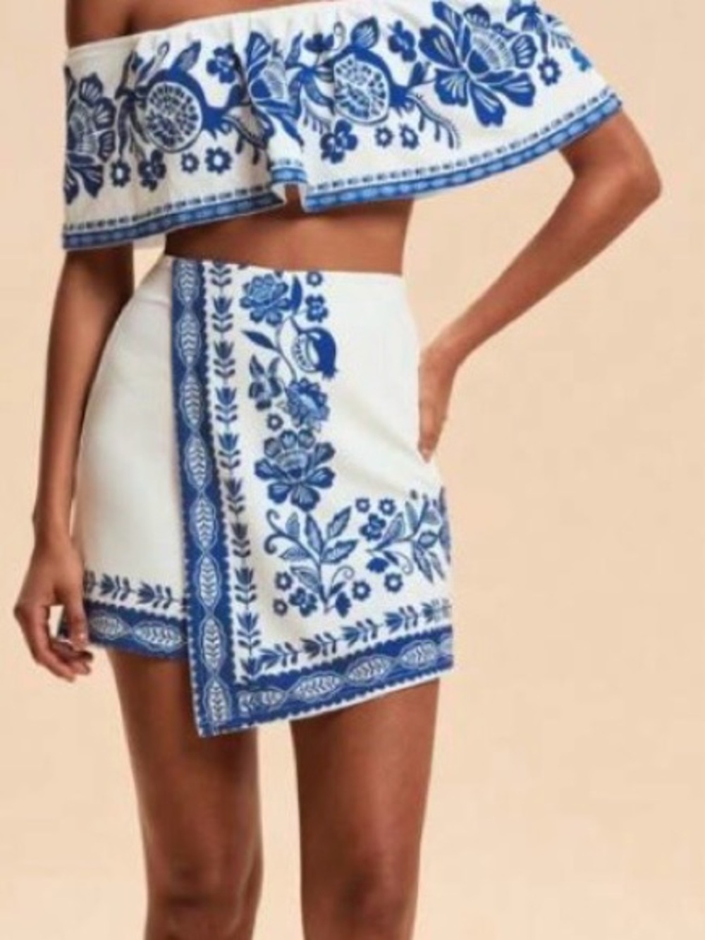 NEW⭐️SHEIN Blue & White Crop Top + Skort Set (Size: Small)